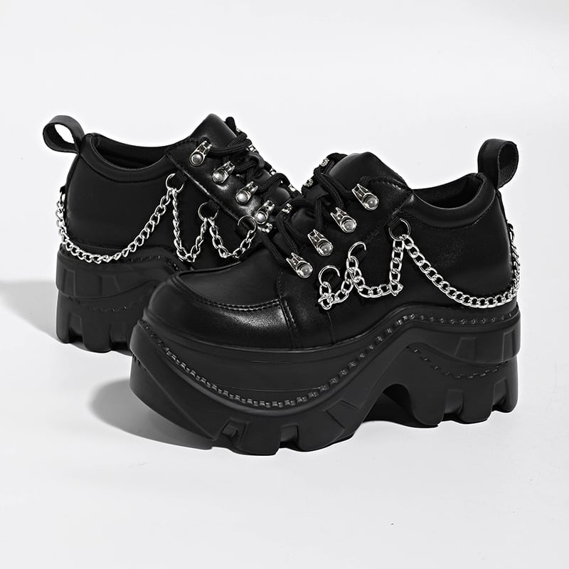 Ženske tenisice Dad Shoes u punk stilu s platformom, PU gornji dio, gumena potplat, okrugli vrh, kopčanje sprijeda, klinasti potplat