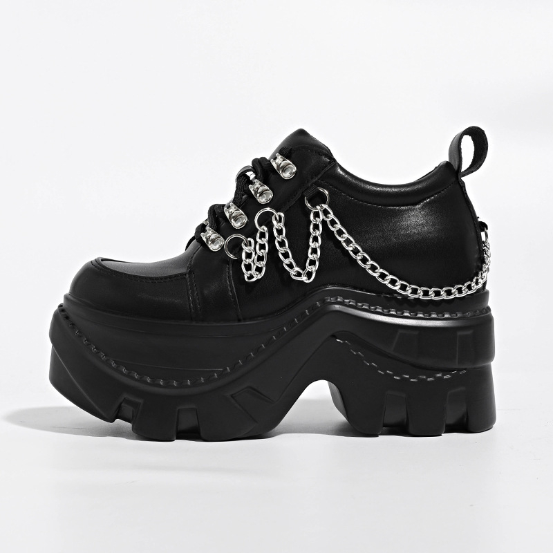 Ženske tenisice Dad Shoes u punk stilu s platformom, PU gornji dio, gumena potplat, okrugli vrh, kopčanje sprijeda, klinasti potplat