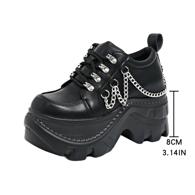 Ženske tenisice Dad Shoes u punk stilu s platformom, PU gornji dio, gumena potplat, okrugli vrh, kopčanje sprijeda, klinasti potplat