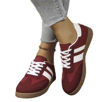 Ženske casual sportske tenisice s PU gornjim dijelom, visokim krojem, gumom potplatom, prednje vezanje, visina peta 3–5 cm