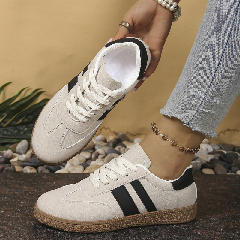 Ženske casual sportske tenisice s PU gornjim dijelom, visokim krojem, gumom potplatom, prednje vezanje, visina peta 3–5 cm