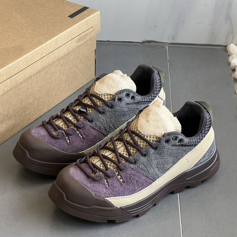 Ženski Dad Shoes od velura, niski gornji dio, zaobljeni nos, gumeni potplat, 1–3 cm peta