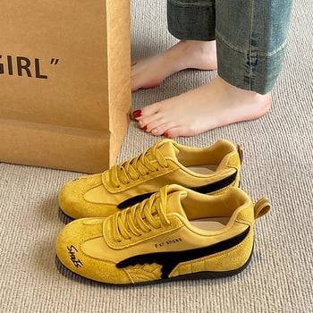 Ženske tenisice za sportsku casual obuću, vintage stil inspiriran Forrestom Gumpom, mrežasti gornji dio, lagana gumena potplat, niski vrh, vezanje, prozračne