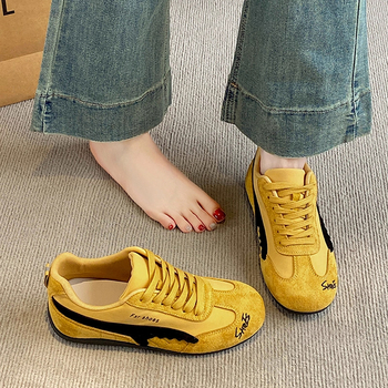 Ženske tenisice za sportsku casual obuću, vintage stil inspiriran Forrestom Gumpom, mrežasti gornji dio, lagana gumena potplat, niski vrh, vezanje, prozračne