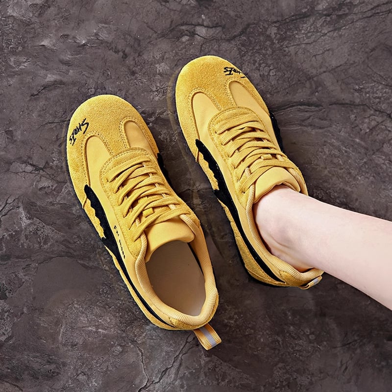 Ženske tenisice za sportsku casual obuću, vintage stil inspiriran Forrestom Gumpom, mrežasti gornji dio, lagana gumena potplat, niski vrh, vezanje, prozračne