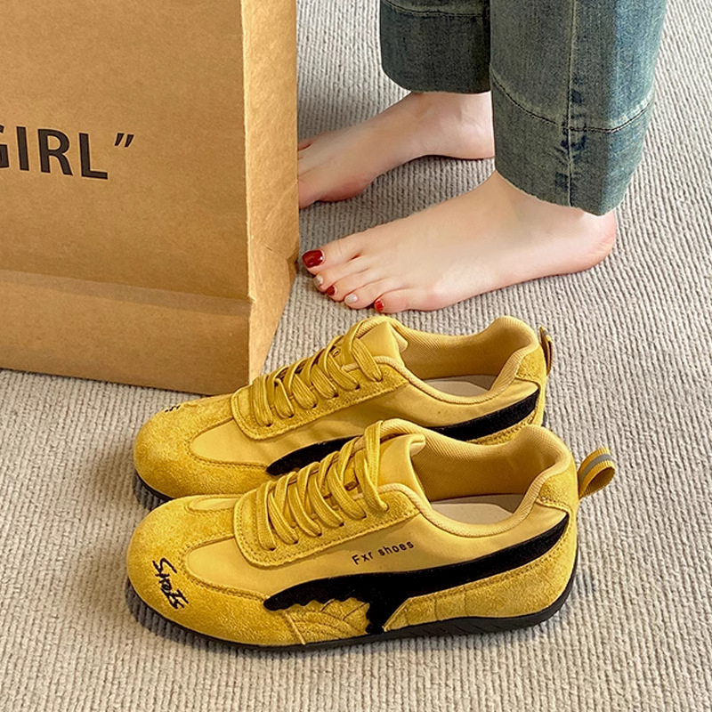 Ženske tenisice za sportsku casual obuću, vintage stil inspiriran Forrestom Gumpom, mrežasti gornji dio, lagana gumena potplat, niski vrh, vezanje, prozračne