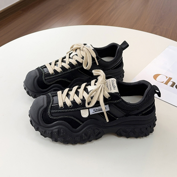 Ženske tenisice tipa Dad Shoes: gornji dio od kože i tkanine, gumeni đon, visok gornji dio, prozračni latex ulošak, cipele za jesen/zimu za outdoor