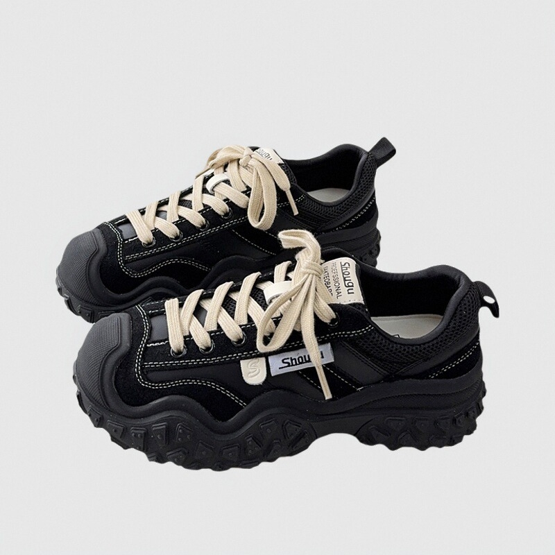 Ženske tenisice tipa Dad Shoes: gornji dio od kože i tkanine, gumeni đon, visok gornji dio, prozračni latex ulošak, cipele za jesen/zimu za outdoor