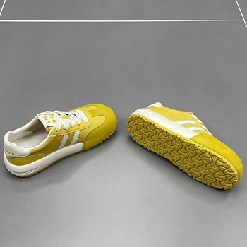 Dexun ženske casual sportske tenisice s vezanjem, lagane, retro stil, gumenom sole, PU ulošak, visina pete 3–5 cm