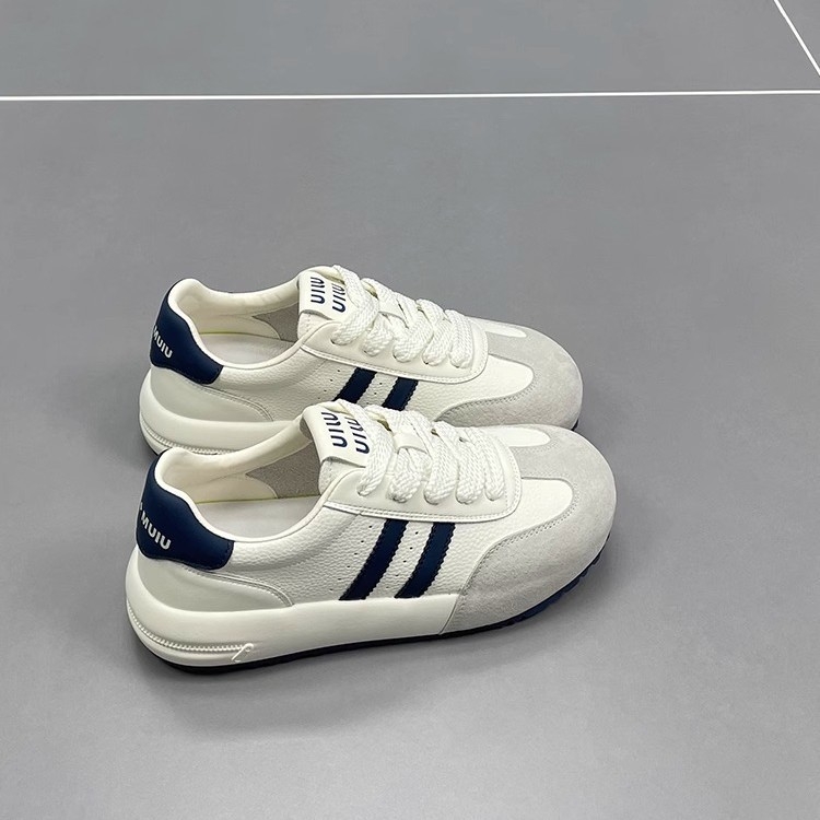 Dexun ženske casual sportske tenisice s vezanjem, lagane, retro stil, gumenom sole, PU ulošak, visina pete 3–5 cm