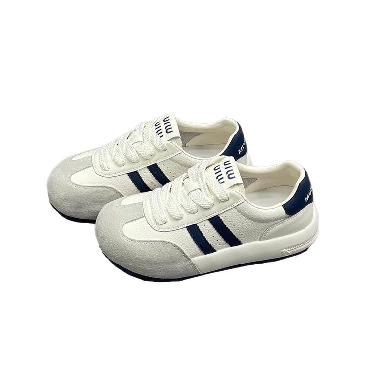 Dexun ženske casual sportske tenisice s vezanjem, lagane, retro stil, gumenom sole, PU ulošak, visina pete 3–5 cm