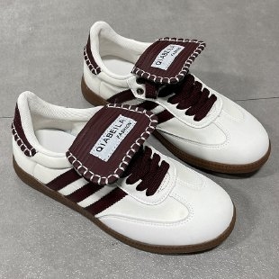 Ženske tenisice za trening s leopard printom od konjskih dlaka, retro Samba dizajn s tri crte, prednje vezanje, gornji dio od super fiber, gumeni potplat