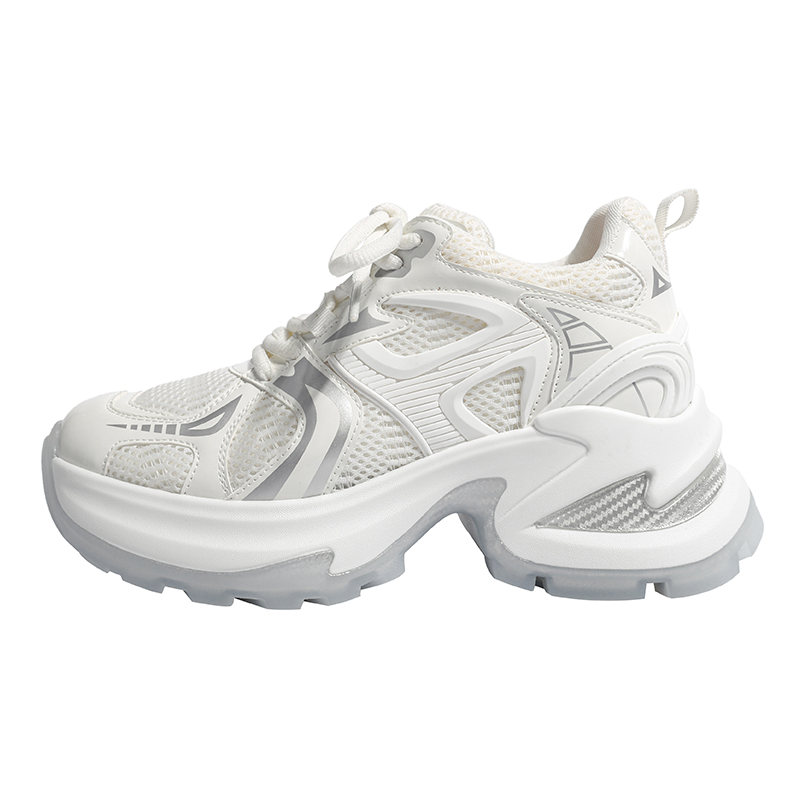 Ženske platform tenisice, Dad Shoes stil — Gornji materijal: Super fiber; Visina pete: 6–8 cm; Oblik prsta: okrugli; Zatvaranje: vezanje; Potplat: guma