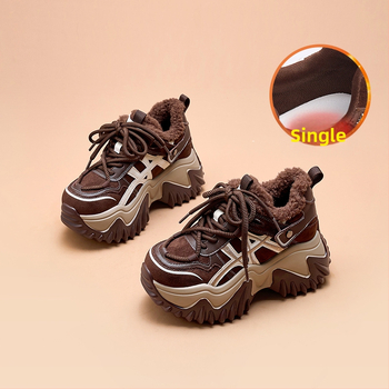 Sieviešu kurpes ar 8 cm pacēlumu, bieza zole, augšdaļa no aitu vilnas, sietveida iekšējā odere, PU zole, korejiešu stila