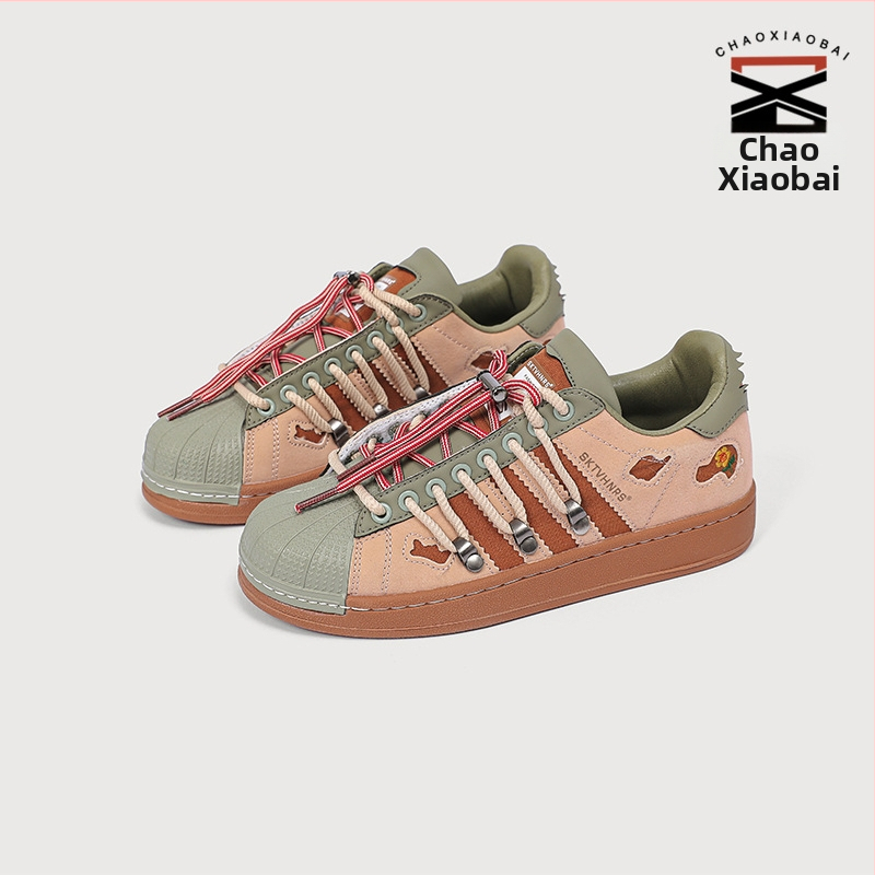 Ženské športové tenisky s retro dizajnom Rabbit Hole, dvojité šnurovanie, okrúhla špička, funkcia zvyšovania výšky, vrchný materiál mikrovlákno, podrážka z gumy