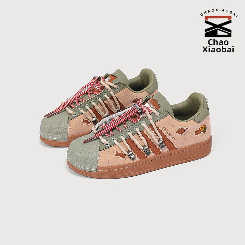 Ženské športové tenisky s retro dizajnom Rabbit Hole, dvojité šnurovanie, okrúhla špička, funkcia zvyšovania výšky, vrchný materiál mikrovlákno, podrážka z gumy