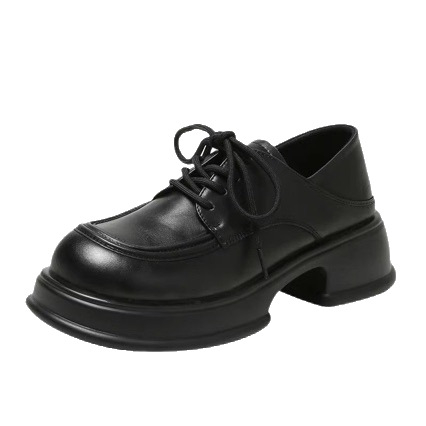 Mokasice s vezicama | Britanski stil, gornji dio od split leather, gumena potplata, debeli pet 3–5 cm
