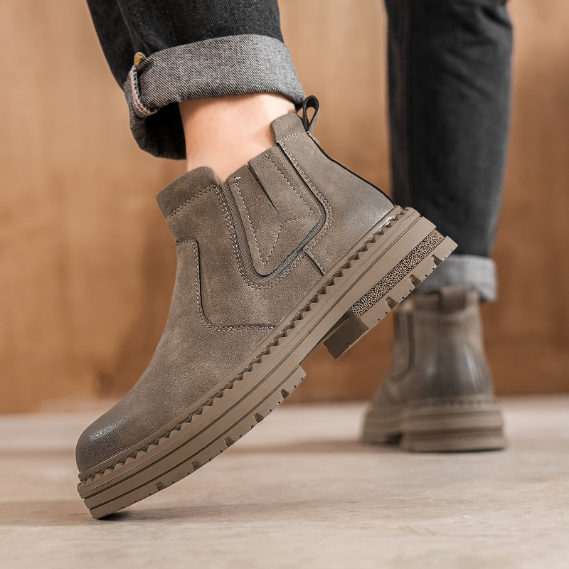 Muške Chelsea čizme, retro stil, bez pertli, debeli potplat, britanski casual Martin čizme