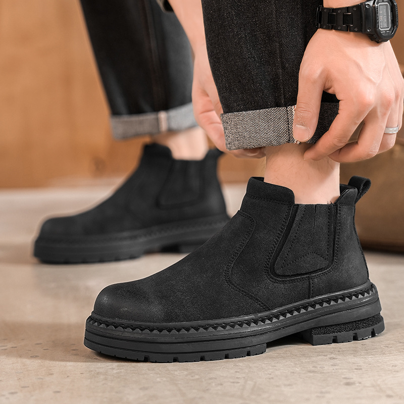 Muške Chelsea čizme, retro stil, bez pertli, debeli potplat, britanski casual Martin čizme