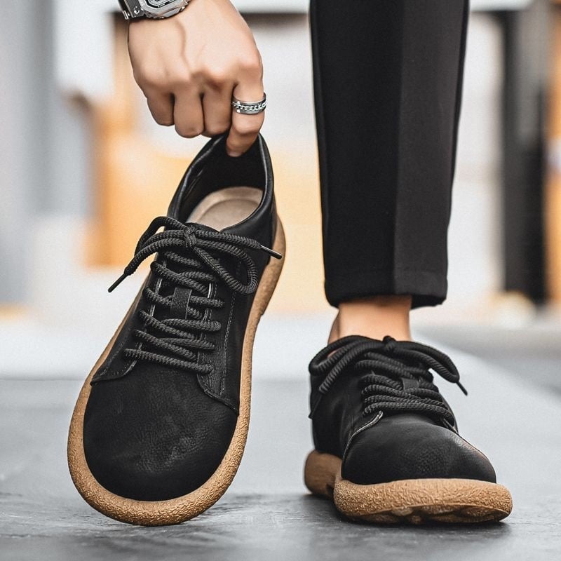 Мъжки обувки за шофиране, корейски стил лоуфърс, PU горнище, гума подметка, EVA стелка, дебела подметка