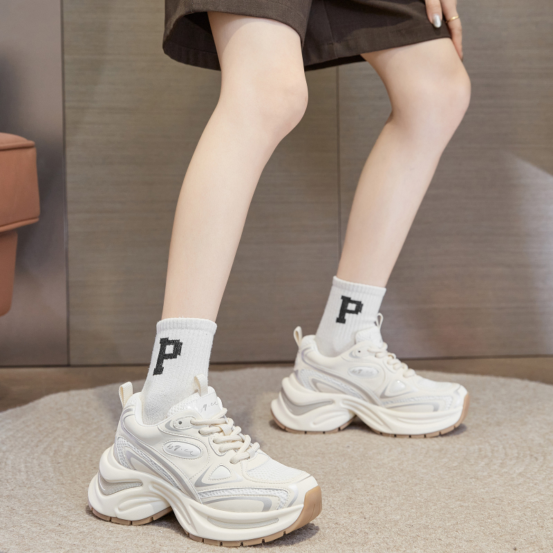 Ženske tenisice Dad Shoes - gornji dio Microfiber Mesh, Front Tether zatvaranje, peta 6–8 cm, PU uložak, TPU potplat