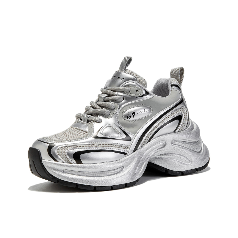 Ženske tenisice Dad Shoes - gornji dio Microfiber Mesh, Front Tether zatvaranje, peta 6–8 cm, PU uložak, TPU potplat
