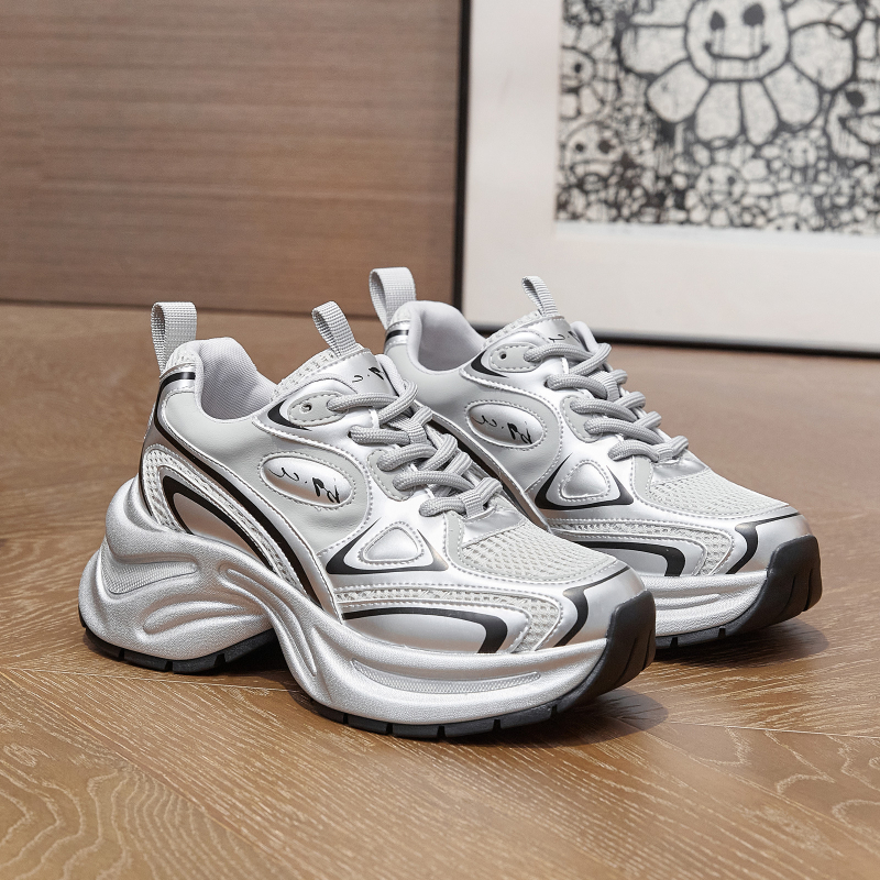 Ženske tenisice Dad Shoes - gornji dio Microfiber Mesh, Front Tether zatvaranje, peta 6–8 cm, PU uložak, TPU potplat