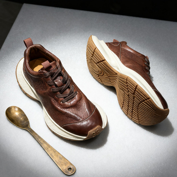 Unisex dad shoes s gornjim dijelom od prave kože, gumom potplatom, vezanje šniranama, prozračan, podstava od ovčje kože