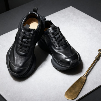 Unisex dad shoes s gornjim dijelom od prave kože, gumom potplatom, vezanje šniranama, prozračan, podstava od ovčje kože