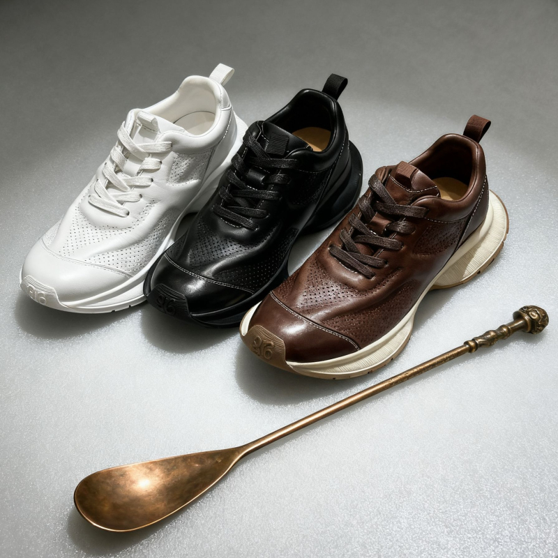 Unisex dad shoes s gornjim dijelom od prave kože, gumom potplatom, vezanje šniranama, prozračan, podstava od ovčje kože