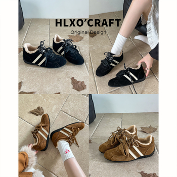 Női sportcipő split bőrből, fleece béléssel, gumírozott talppal, 3–5 cm sarokmagasság