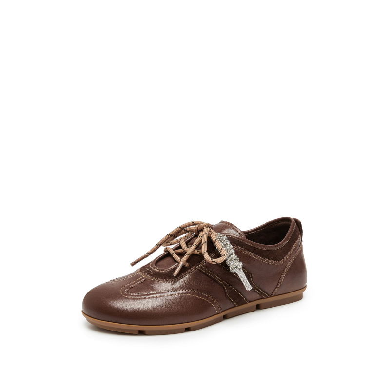 Női Forrest Gump-stílusú bőrfelsőjű alacsony tornacipő, fűzős, latex talpbetét, gumitalp, lélegző és könnyű, 2025 őszén megjelenés