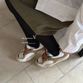 Pantofi feminini din piele naturală, cu șireturi, vârf rotund, stil retro coreean, talpă din cauciuc