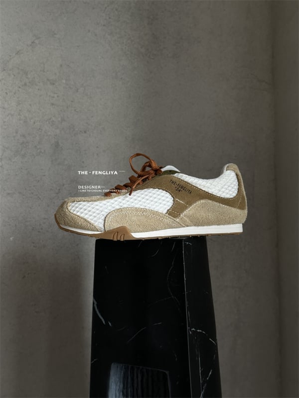 Pantofi feminini din piele naturală, cu șireturi, vârf rotund, stil retro coreean, talpă din cauciuc