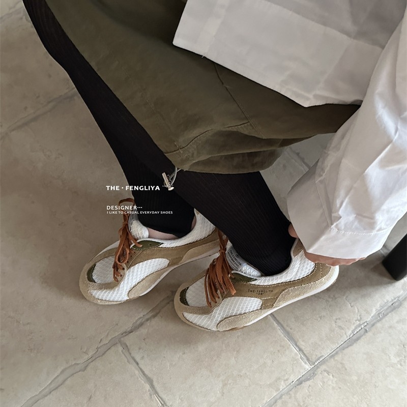 Pantofi feminini din piele naturală, cu șireturi, vârf rotund, stil retro coreean, talpă din cauciuc