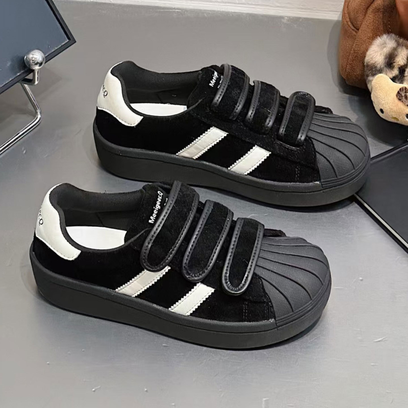 Dámske tenisky s Velcro, vysoký vršok, zvršok z nubuku a syntetickej kože, hrubá gumová podrážka, kožená stielka