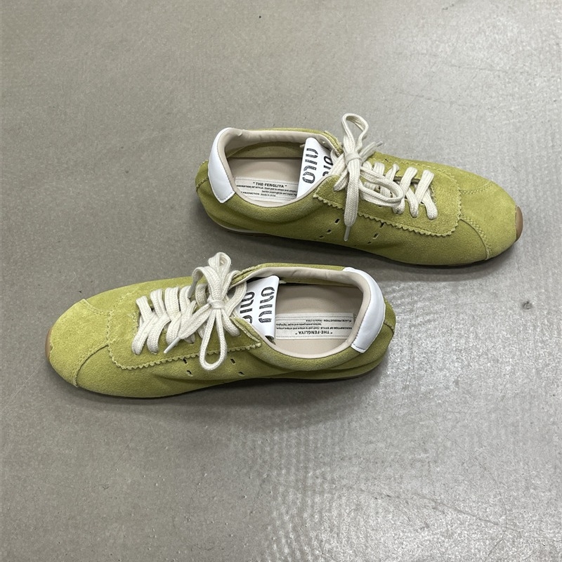 THE·FENGLIYA NŐI SPORT-CASUAL CIPŐ TERMÉSZETES BŐRBŐL, KÖNNYŰ, TALP MARHA INAS ANYAGÚ, KEREK O R R, 3-5 CM SARKÚ, ELŐRE FŰZÉS