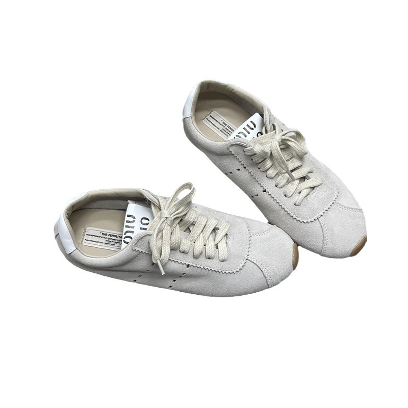 THE·FENGLIYA NŐI SPORT-CASUAL CIPŐ TERMÉSZETES BŐRBŐL, KÖNNYŰ, TALP MARHA INAS ANYAGÚ, KEREK O R R, 3-5 CM SARKÚ, ELŐRE FŰZÉS