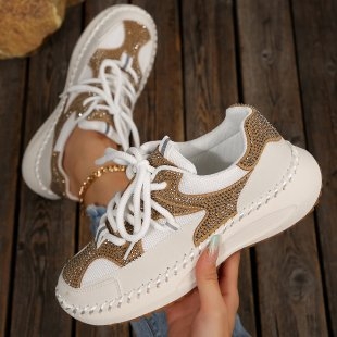 Casual tenisice s vezicama, debela platforma, PU gornji dio i gumeni potplat, niski dizajn, za sve sezone