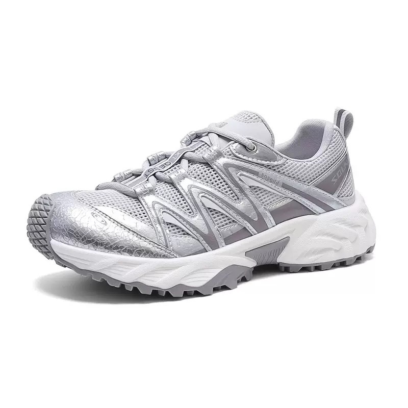 Ženske tenisice s vezicama, 5 cm povećanje visine, prirodna koža + mreža, prozračne, debela gumena potplat, tehnologija zračnog jastuka