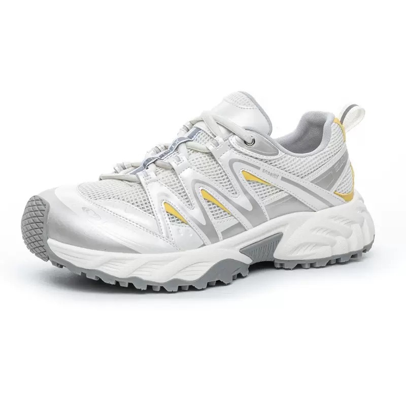 Ženske tenisice s vezicama, 5 cm povećanje visine, prirodna koža + mreža, prozračne, debela gumena potplat, tehnologija zračnog jastuka