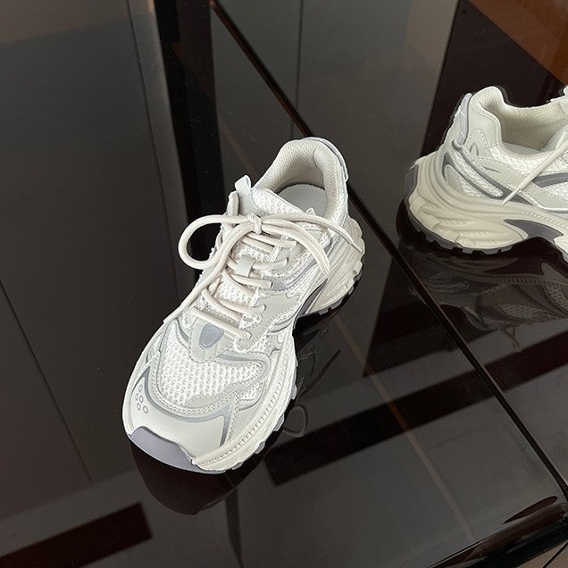 TOUTOU Dad Shoes — Gornjište od mreže, klinastom petom 6–8 cm, kopčanje na vezanje, uložak od prozračne mreže koji upija znoj