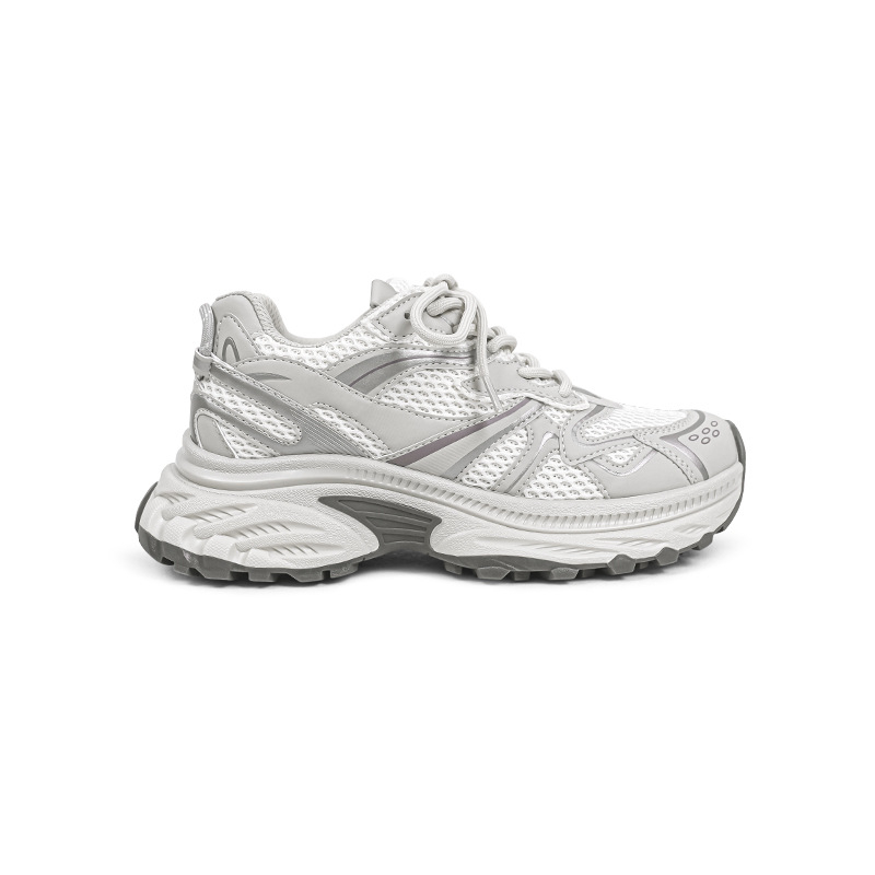 TOUTOU Dad Shoes — Gornjište od mreže, klinastom petom 6–8 cm, kopčanje na vezanje, uložak od prozračne mreže koji upija znoj