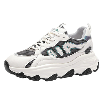 Спортно-ежедневни дамски обувки с дишащ горен слой TPU + изкуствена кожа + плат, кръгъл нос, каучукова подметка, PU стелка, връзки