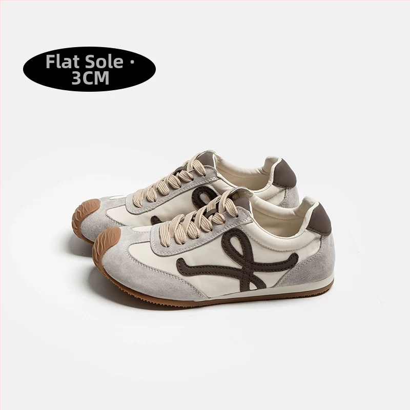 Sievietes ikdienas sporta apavi ar iekšējo augstuma palielinājumu, augšdaļa no īstas ādas, šņorēšana, anti-slip gumijas zole