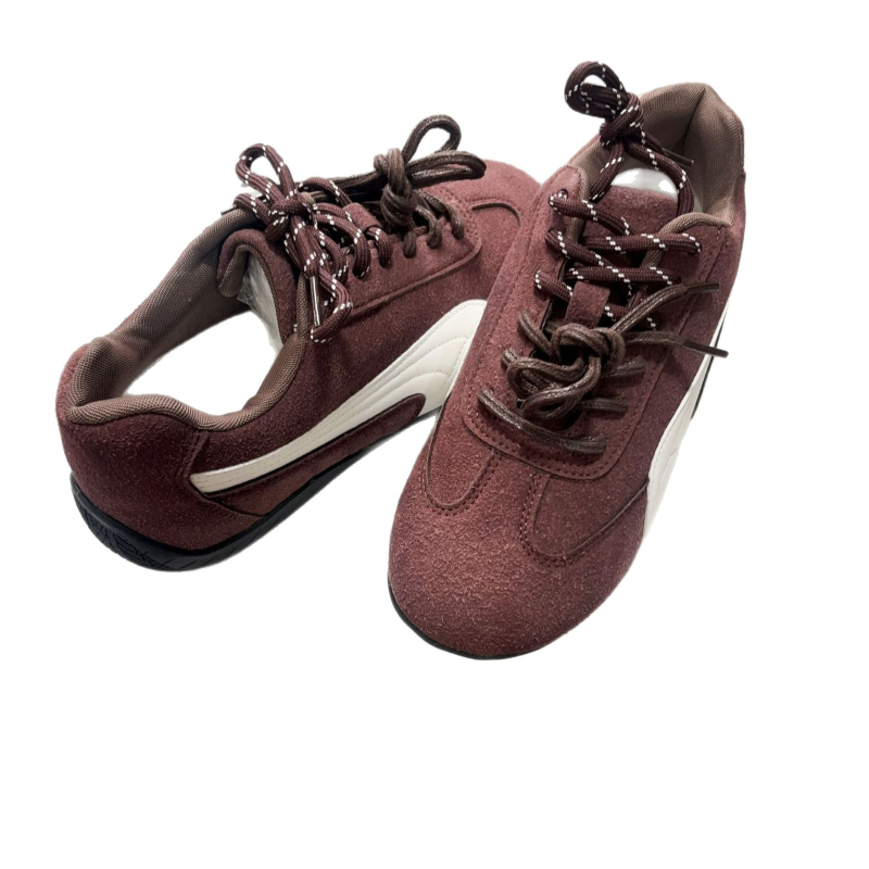 Ženske tenisice od prave kože, retro stil, mek potplat, povišena peta 3–5 cm, prednje vezanje
