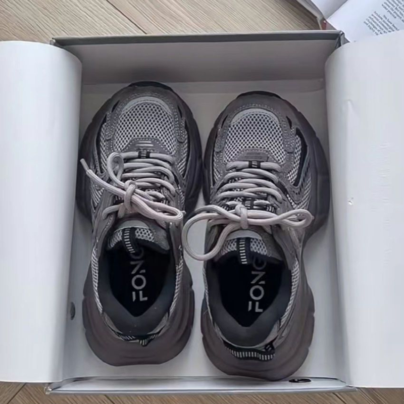 Ženske casual tenisice tip dad shoes s mrežastim gornjim dijelom, okrugli vrh, platforma, gumeni potplat, vezanje