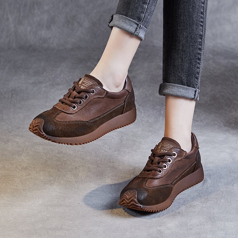 Női Argan bőrcipő, kézzel készített, kerek orrú, előről fűzős, középmagas sarka 3–5 cm