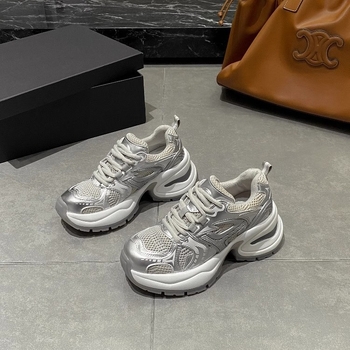 Pantofi sport casual pentru femei, partea superioară din piele naturală dublă + piele artificială, toc mediu 3–5 cm, talpă din cauciuc, branț PU, respirabili