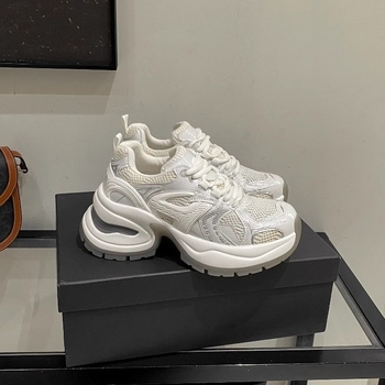 Pantofi sport casual pentru femei, partea superioară din piele naturală dublă + piele artificială, toc mediu 3–5 cm, talpă din cauciuc, branț PU, respirabili